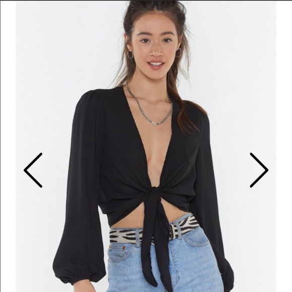 Nasty Gal Hang Me to Dry Tie Blouse - Picture 2 of 5